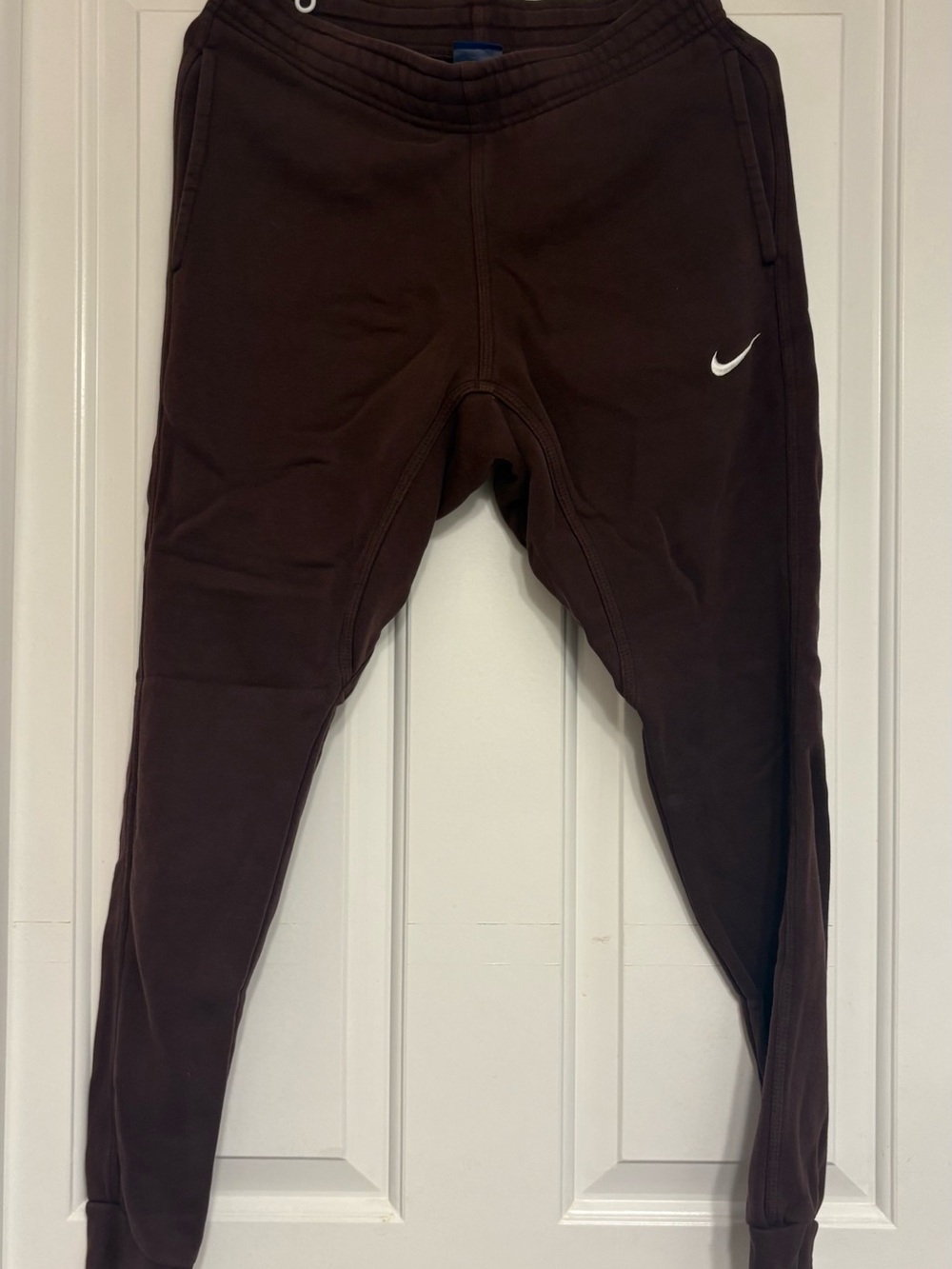 Nike Brown Track Joggers with White Swoosh